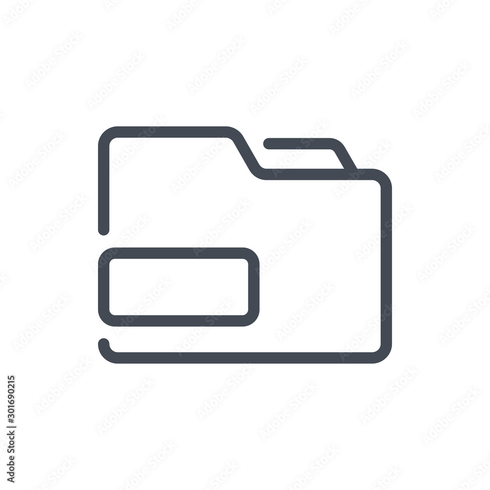 Poster folder with file type line icon. folder information vector outline sign.