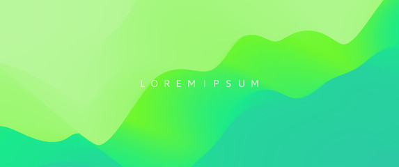 Landscape with green mountains. Mountainous terrain. Abstract nature background. Vector illustration.