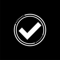 Check mark icon illustration design template isolated on black background