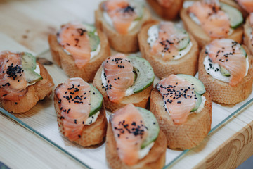 holiday salty buffet with various vegetables and meat flavors