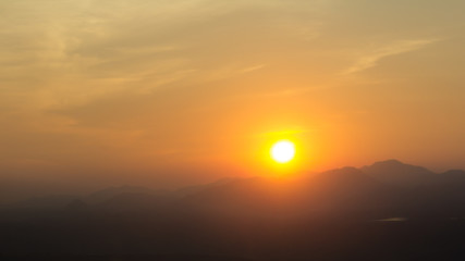  Sunset view at Mae Moh District, Lampang Province, Thailand