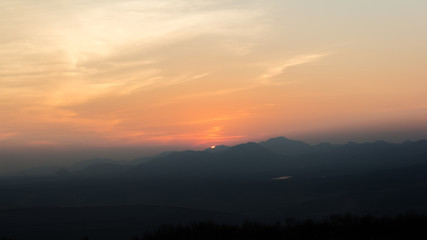  Sunset view at Mae Moh District, Lampang Province, Thailand