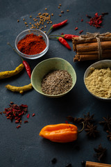 Spice close-up on dark background