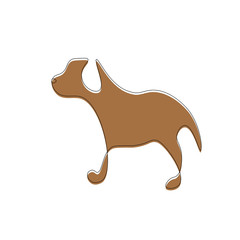 Cute puppy continuous line drawing, vector illustration	