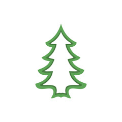 Christmas tree. Abstract concept, icon. Vector illustration on white background.