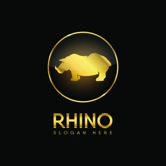 Vector Rhino icon design element illustration on dark background.