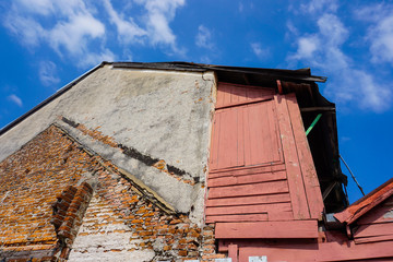 Wall panel of an old house