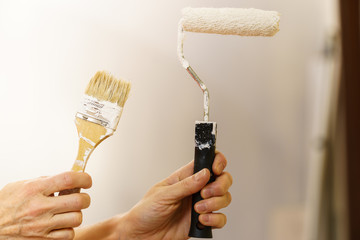 White paint with essentials equipment