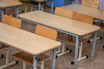 Tables and chairs for preschool and school educational premises, for children to study general subjects.