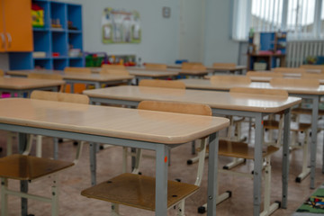 Tables and chairs for preschool and school educational premises, for children to study general subjects.