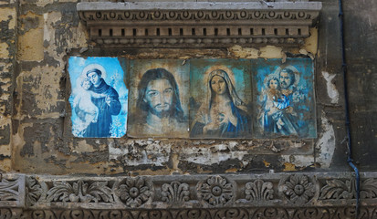 religious wall in malta