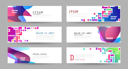 Vector horizontal banner template, abstract design