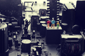 黒い破壊された街並み