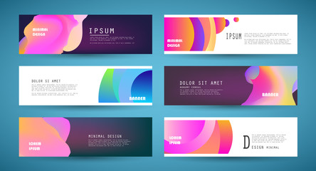 Vector horizontal banner template, abstract design