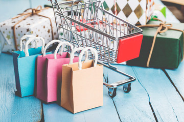 shopping online at home concept.online shopping is a form of electronic commerce that allows...
