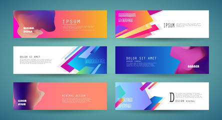 Vector horizontal banner template, abstract design