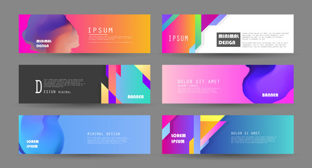 Vector horizontal banner template, abstract design
