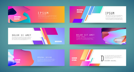 Vector horizontal banner template, abstract design