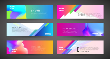 Vector horizontal banner template, abstract design