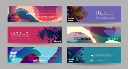 Vector horizontal banner template, abstract design