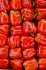 red and yellow peppers as background, texture, Healthy food