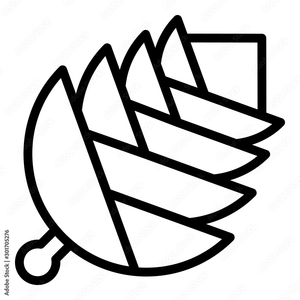Aufkleber ripened fir cone icon. outline ripened fir cone vector icon for web design isolated on white backgro