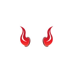 Devil horn vector icon logo design illustration template