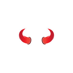 Devil horn vector icon logo design illustration template