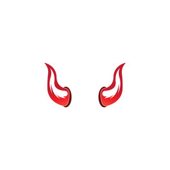 Devil horn vector icon logo design illustration template