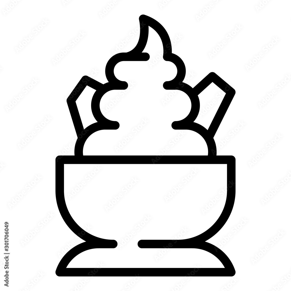 Poster ice cream in a bowl icon. outline ice cream in a bowl vector icon for web design isolated on white b