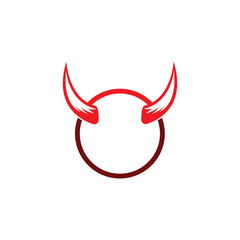 Devil horn vector icon logo design illustration template