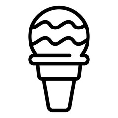 Small round ice cream icon. Outline small round ice cream vector icon for web design isolated on white background