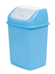 plastic waste bin isolated on white background