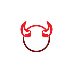 Devil horn vector icon logo design illustration template