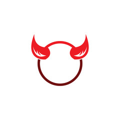 Devil horn vector icon logo design illustration template