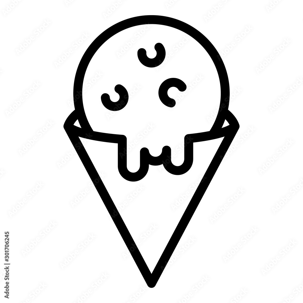 Poster ice cream cone icon. outline ice cream cone vector icon for web design isolated on white background
