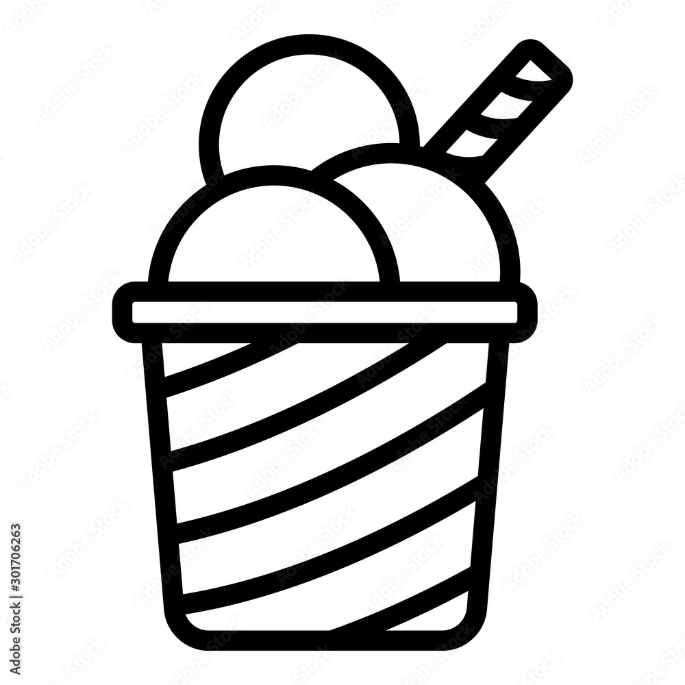 Poster ice cream milkshake icon. outline ice cream milkshake vector icon for web design isolated on white b