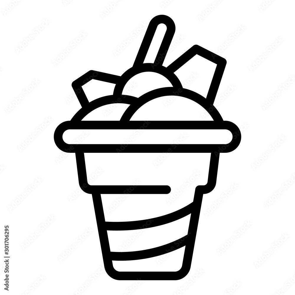 Poster milkshake icon. outline milkshake vector icon for web design isolated on white background