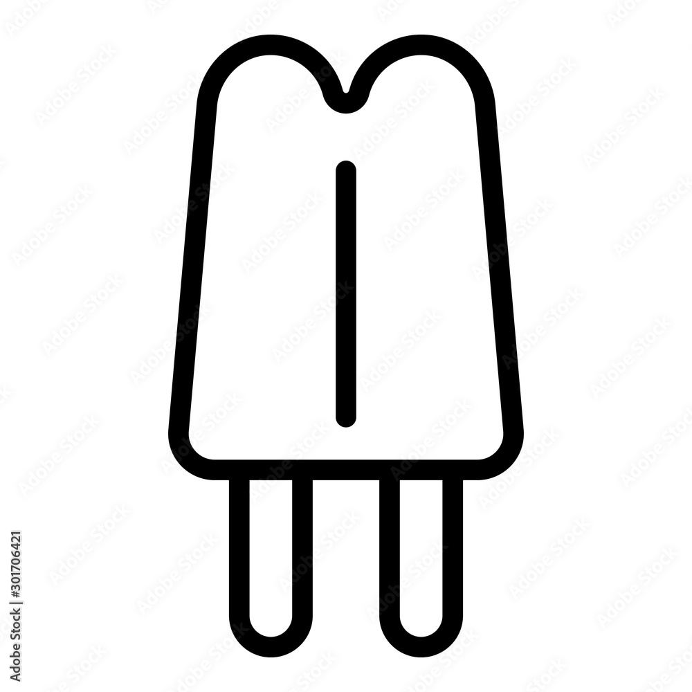 Aufkleber double stick ice cream icon. outline double stick ice cream vector icon for web design isolated on w