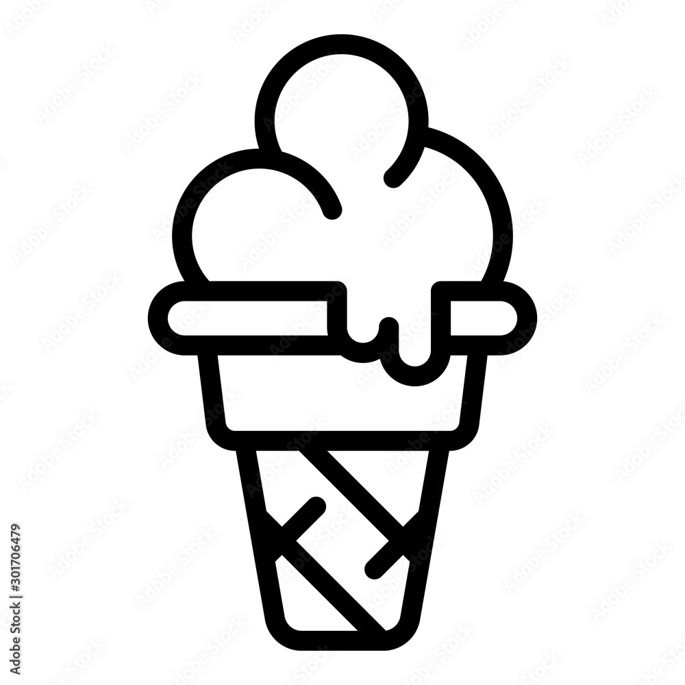 Poster thawed ice cream icon. outline thawed ice cream vector icon for web design isolated on white backgro