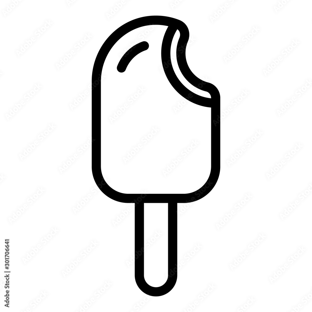 Poster large ice cream on a stick icon. outline large ice cream on a stick vector icon for web design isola