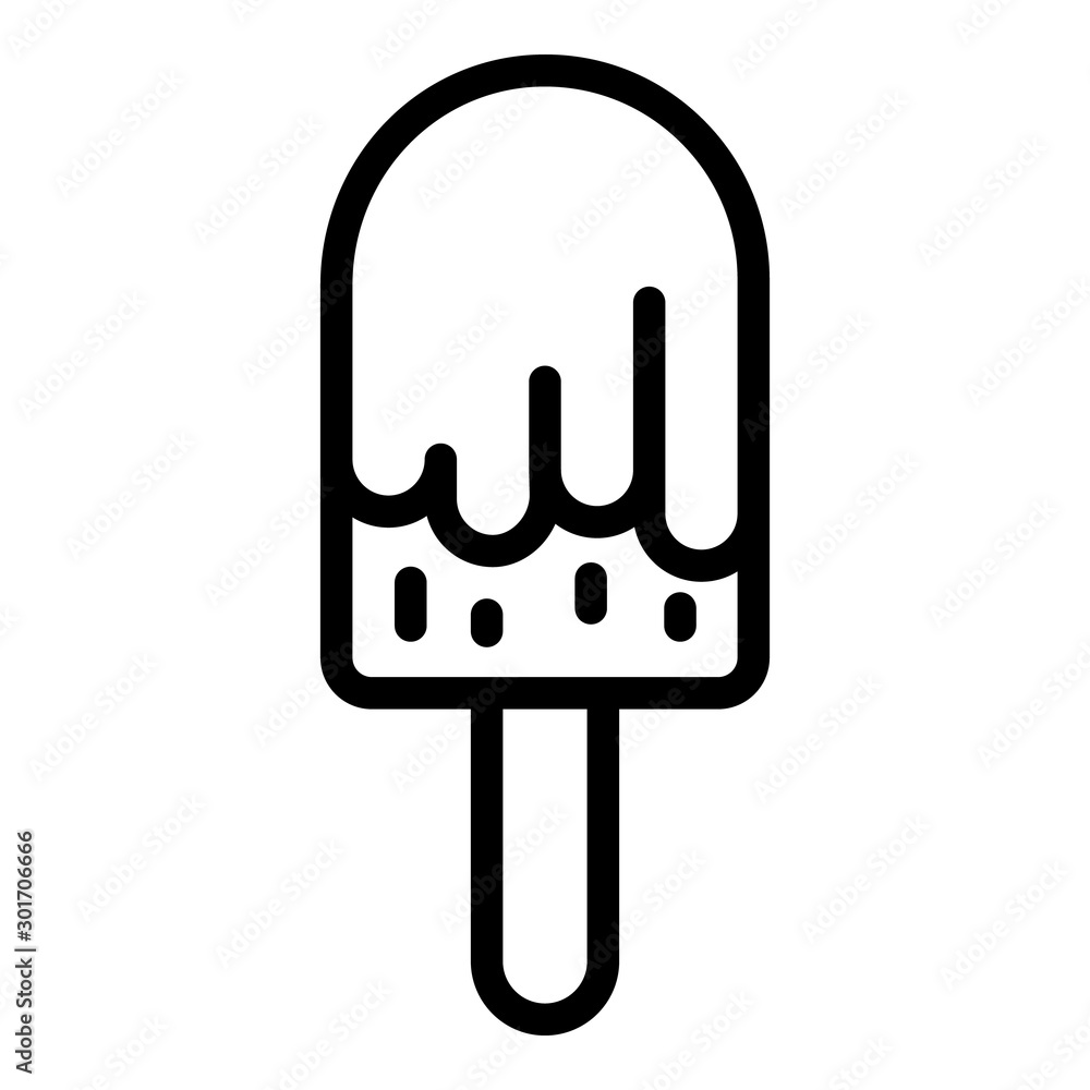 Poster glazed ice cream on a stick icon. outline glazed ice cream on a stick vector icon for web design iso