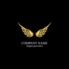 Fototapeta premium wings gold logo vector illustration template-vector