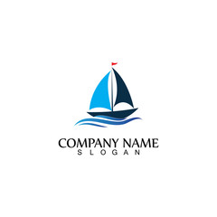 ocean cruise linear ship silhouette simple linear logo-vector