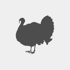 Turkey vector silhouette. Farm animal vector silhouette