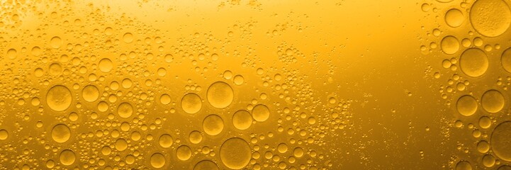 Biodiesel, bubbles biofuel, vegetable oil, yellow and orange emulsion bubbles background