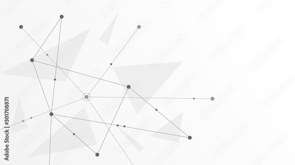 Poster Abstract geometric connect lines and dots.Simple technology graphic background.Illustration Vector design Network and Connection concept.