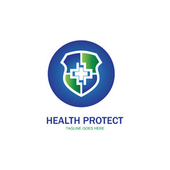 Fototapeta premium health protection with shield logo design vector template for medical or insurance company-vector
