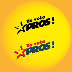 phrase i vote pros in spain logo inscription election campaign