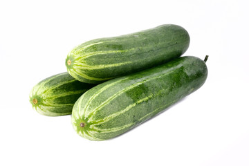 Fresh cucumber, chopped cucumber, salad ingredient,isolated on white background